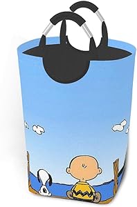 KSHGZH Laundry Basket Collapsible Laundry Hamper - Snoopy and Charlie Brown Clothes Bag Storage Basket, Folding Washing Bin 50l
