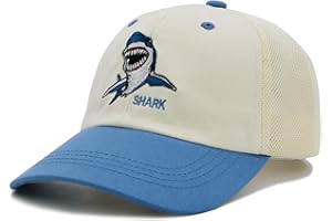 LIRUHOXA Kids Trucker Hat for Boys Girls Ages 3-9, UPF 50+ Protection Mesh Back Embroidered Baseball Cap