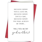 Bablira Funny Godmother Proposal Card for Family & Friends, Godmother Asking Card, Proposal Gift