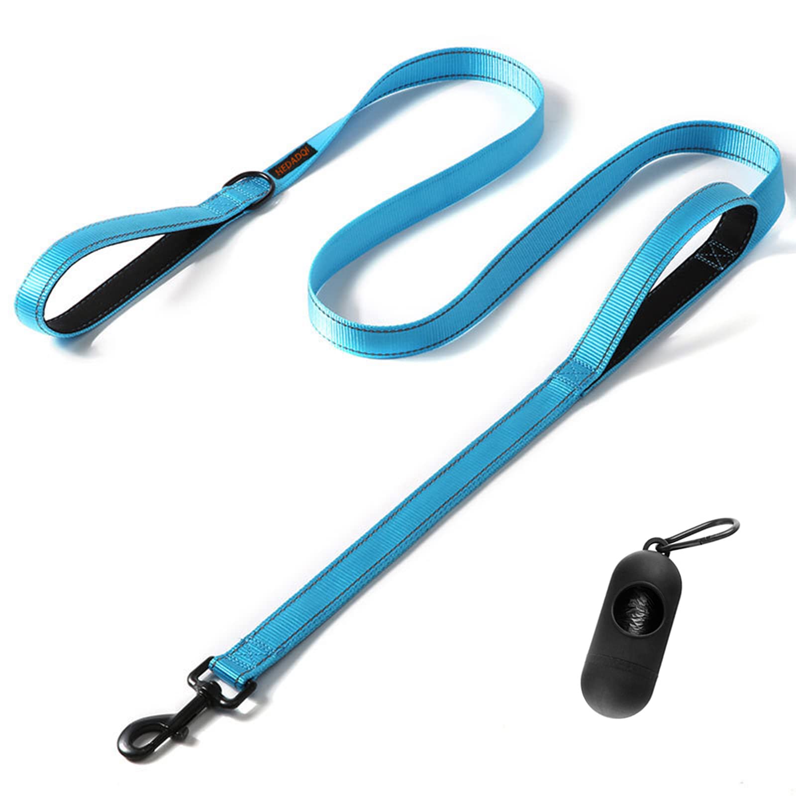 Heavy Duty Dog Leash 6 FT Double Handle Reflective Training Leash Perfect for Medium to Large Dogs (6 Feet, Blue)