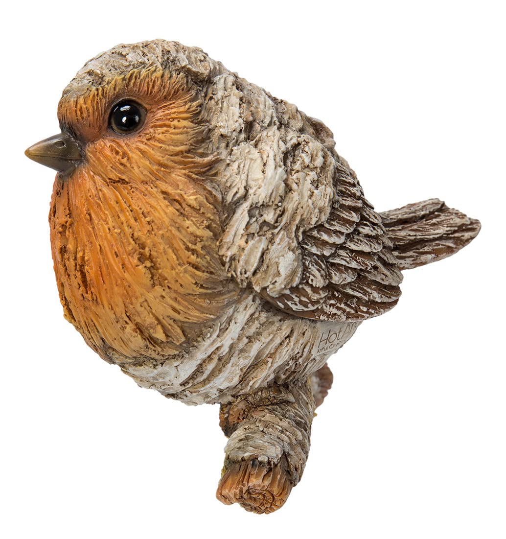 Vivid Arts - Silver Birch Robin Wood Effect Garden Decoration, SB-ROBN-F, H: 13 cm