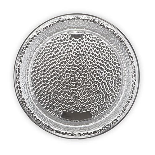 Sabert 12" Round Hammered Platter, Durable Plastic, Disposable, 36 Count (Silver)