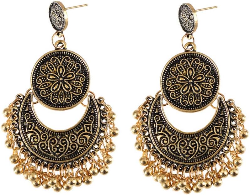 Fashion Ethnic Bali Jhumka Jhumki Gold Brocade Lotus Mexico Gypsy Dangle Earring