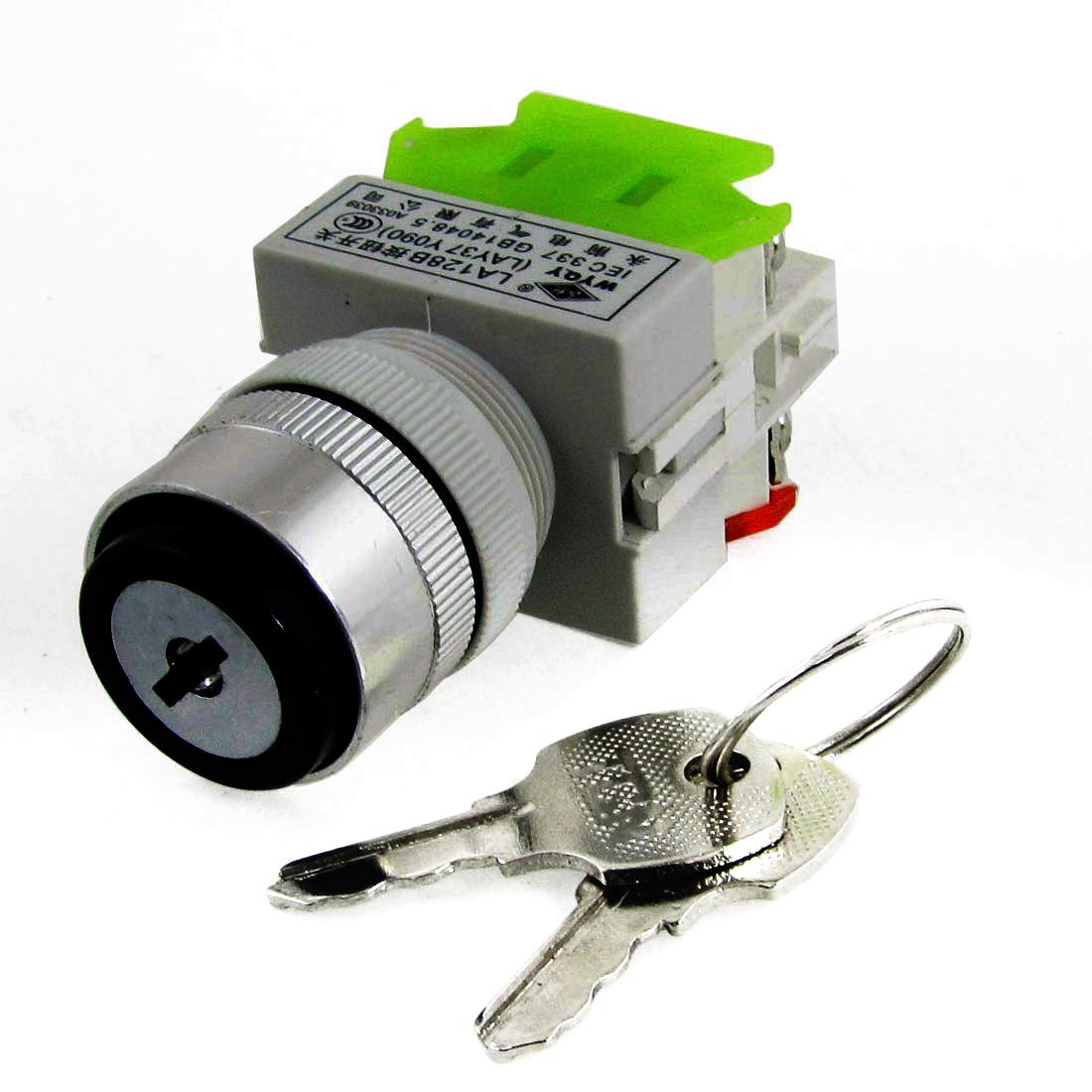 Sourcingmap AC 660V 10A Two 2 Position Key Lock Rotary Selector Select Switch 22mm 1 NO/NC