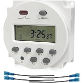 Sutekus 7 Day Digital Timer Switch DC 12V 16A Programmable Time Switch Relay
