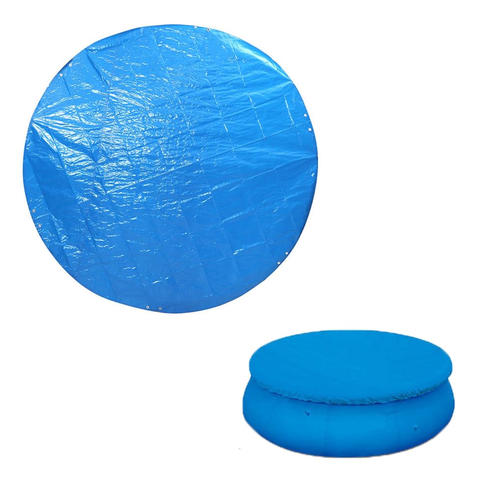 Pool Cover, 8FT Solar Pool Cover, Paddling Ground Swimming Pool Covers, Pool Solar Cover Rainproof Dust Covers Protection Cloth (Round)
