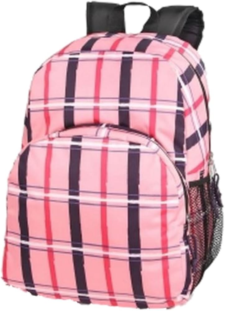 pink plaid backpack