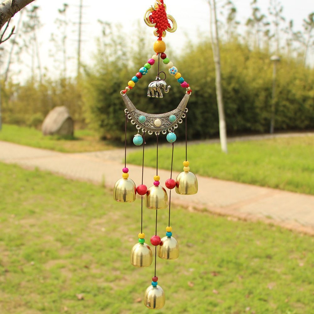 Sunfire Chinese Kont Wind Chime Hanging Garden Home Decoration Elephant