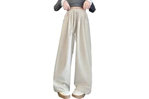 Girls Wide Leg Baggy Sweatpants Flowy Elastic High Waist Long Pants Casual Comfy Loose Straight Trousers with Pockets
