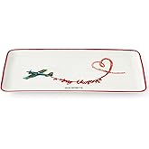 Spode Kit Kemp 12" Doodles Serving Tray - Fine China Dessert Server for Sandwiches, Snacks, Appetizers, Dishwasher Safe Christmas Tableware for Home Entertaining & Holiday Gatherings