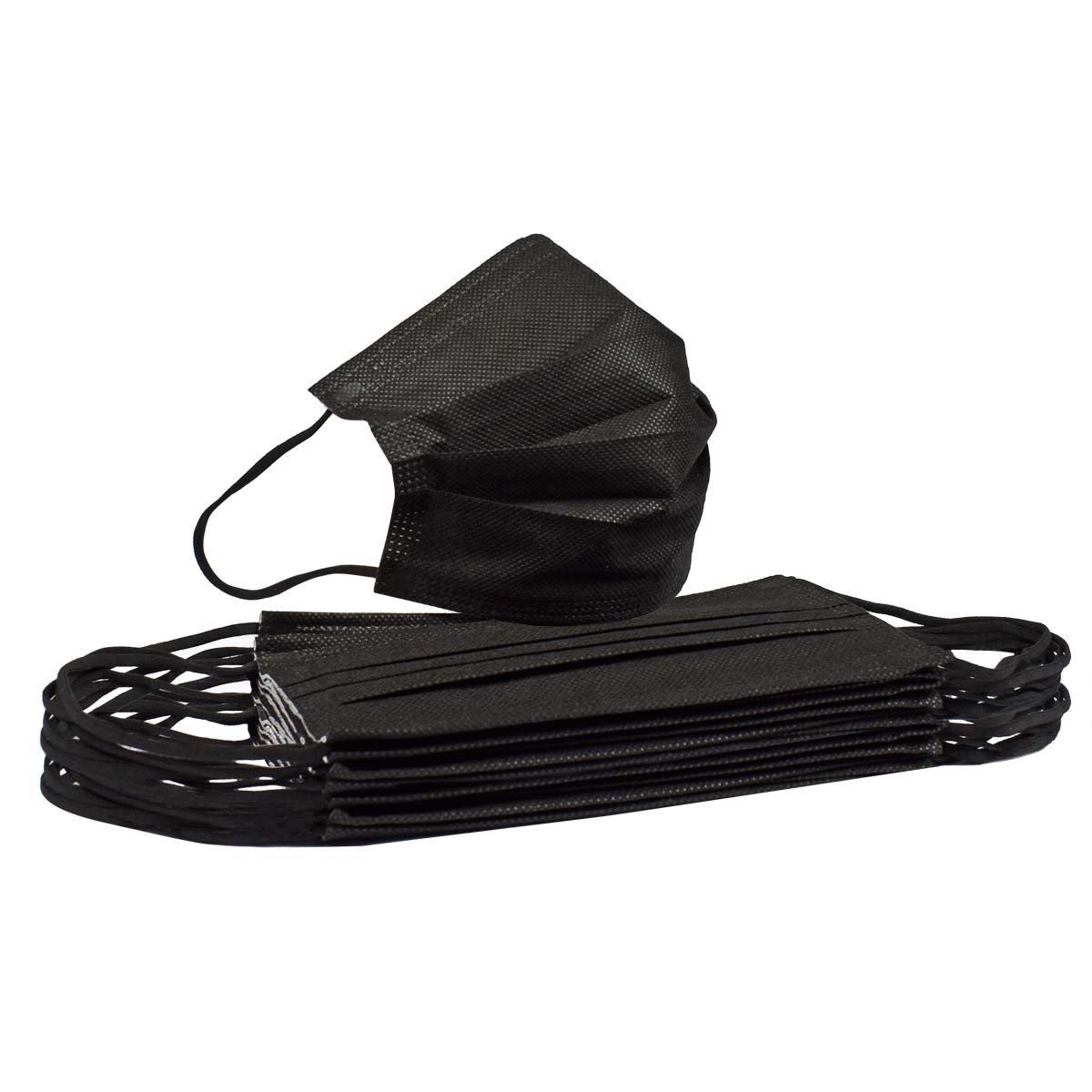 Triplast Black Disposable Masks | Pack Of 50 | 3-Layer Face Covering | Suitable for Sensitive Skin, TPBLACK3PLYMASK