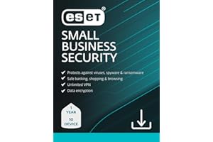 ESET Small Business Security | 2025 Edition | 10 Devices | 1 Year | Small Business Software | Server Protection | VPN | Ransomeware | Privacy | IOT Protection | Digital Download [PC/Mac/Android]