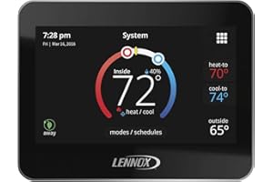 Lennox 15Z69 iComfort M30 Universal Smart Programmable Thermostat, 4.3" LCD Color Display, Geo-Fencing, Remote Access, Wi-Fi 
