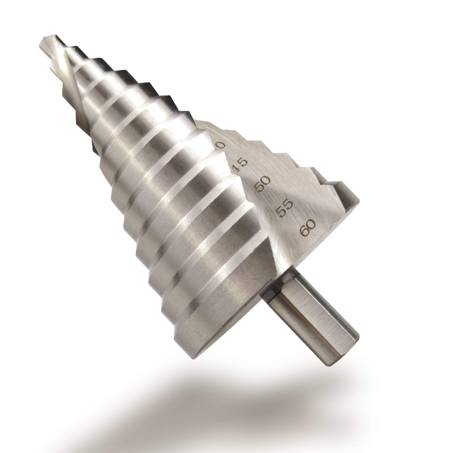 CUKCIC Step Drill Bit HSS 4241 Spiral Grooved Slot Round Shank Cone Drill 6-60mm