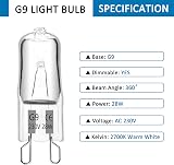 SCNNC G9 Halogen Bulbs 230V 28W Dimmable 370LM 2700K 360° 10 Pack view 2