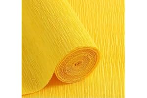 LCREATE LCREATE LCREATE Crepe Paper Roll 8.2ft Long 17 Inch Wide for Wedding Ceremony Various Large Festivals Decoration (Lemon Yellow)