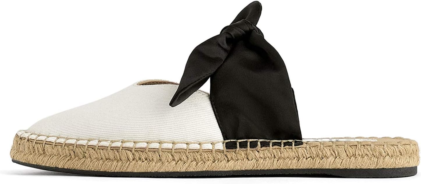 zara natural mules with bow