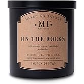 Manly Indulgence On The Rocks Scented Candles for Men, 2 Wick, 16.5 oz, Premium Soy Blend Wax, 60H Burn, Candles for Home Scented - Made in The USA