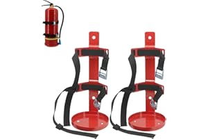 MANNIFEN Fire Extinguisher Mount,Wall Hanging Bracket,Fire Extinguisher Holder for Home, Car, RV, Truck, Mini Fire Extinguishers (5LB red 2Pcs)