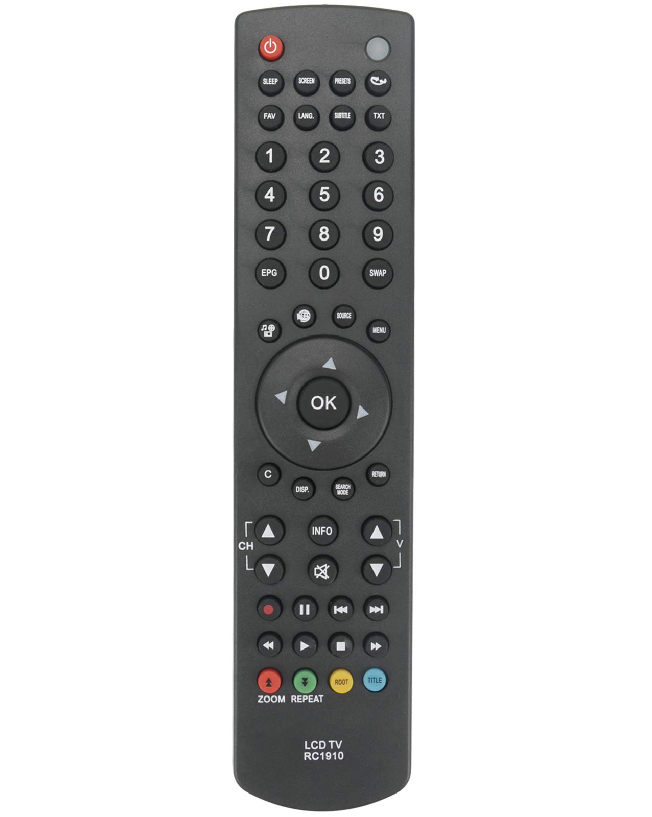 VINABTY RC1910 Replacement Remote Fit for Toshiba LED LCD TV 24W1433DB 32W1433DG 24W1333B 32W1333DB 32W1334DB 22L1333B 32L1333DG 40L1333DB 22L1333G 22L1334G 32L1334DG 40L1333DG 40L1334DG