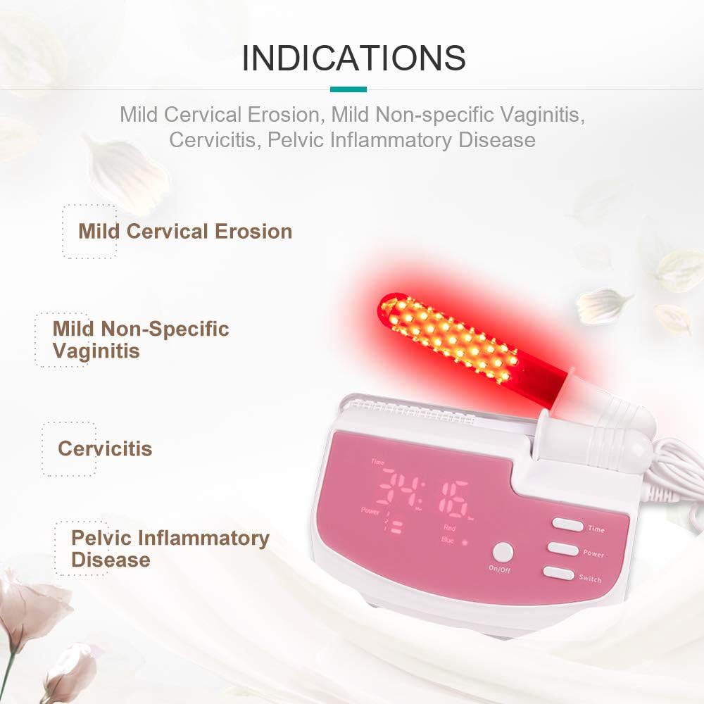 Women Gynecological Vaginitis Treatment 70 Individual LED Vaginal Massage Red Blue Led Light Therapy Device Laser Anti-inflammatory Disinfect Therapy Female Home Care (Complete gynecology machine set): Health & Personal Care