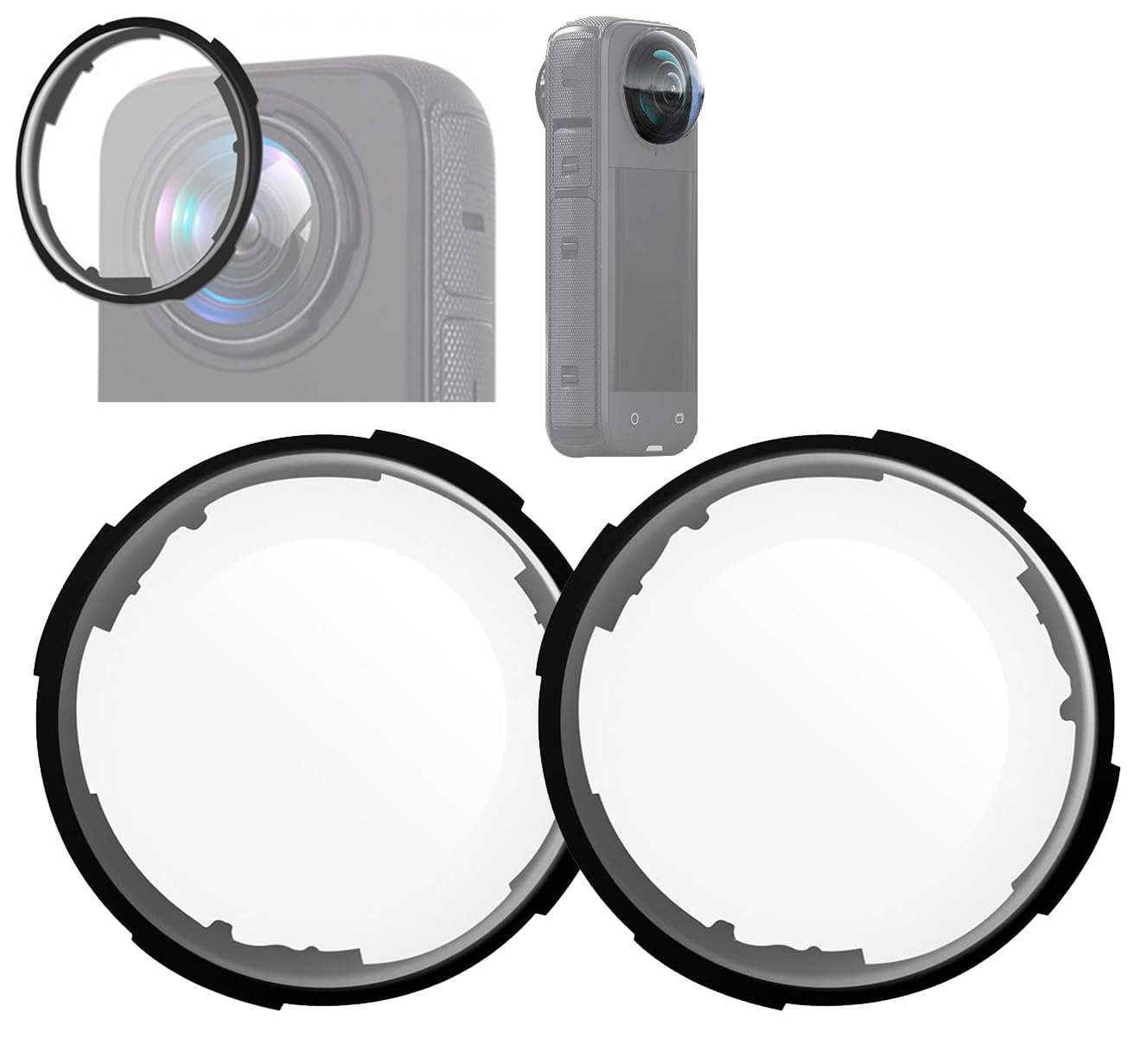 Honbobo Lens Guard Premium for Insta360 X4, Glass Lens Protector, Rotating Lens Case Cover Lens Protective Accessories for Insta360 X4