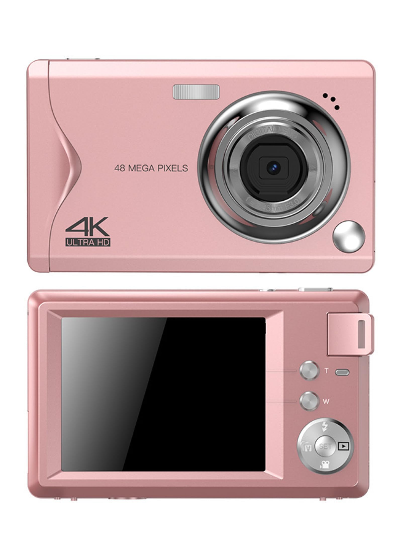 4K 48MP Digital Camera 16x Digital Zoom Compact Camera 4K Video Recording 3 Inch Full Display Screen Auto Focus Camera Ideal for Travel & Selfies