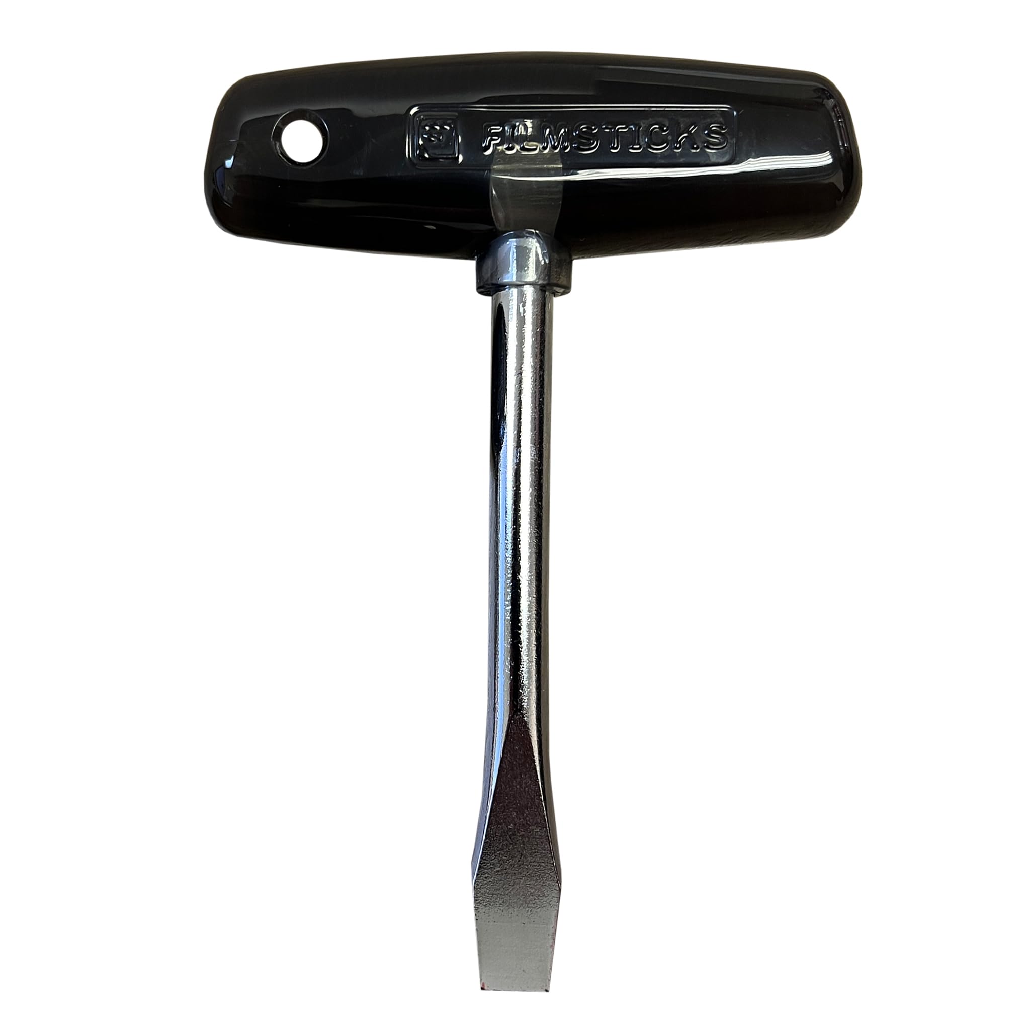 Filmsticks T-Handle 10mm Slotted Screwdriver with Extended Shaft Length - Carbon Steel Flat Head Screwdriver with ABS Plastic T-Bar Ideal for Film Sets