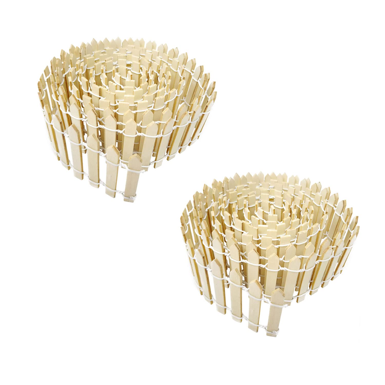 HONBAY 2PCS Wooden Miniature Garden Decorative Picket Fences Palisades for Ornament (Length: 90cm/35inch) (Wooden)