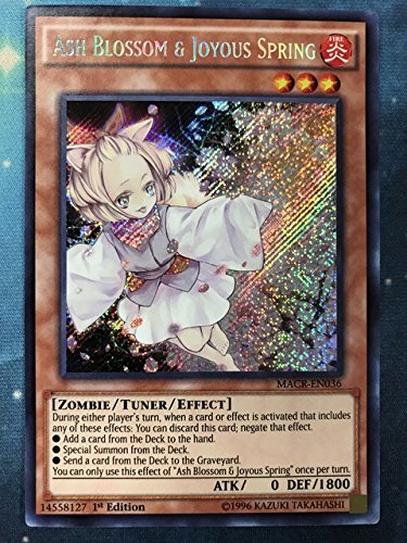 Yugioh 1st Ed Ash Blossom & Joyous Spring MACR-EN036 Secret Rare 1st Edition Maximum Crisis Cards