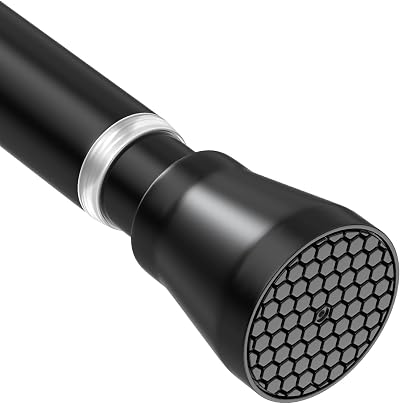 AIZESI Shower Curtain Rod Adjustable 85-150cm Black Non-Slip Tension