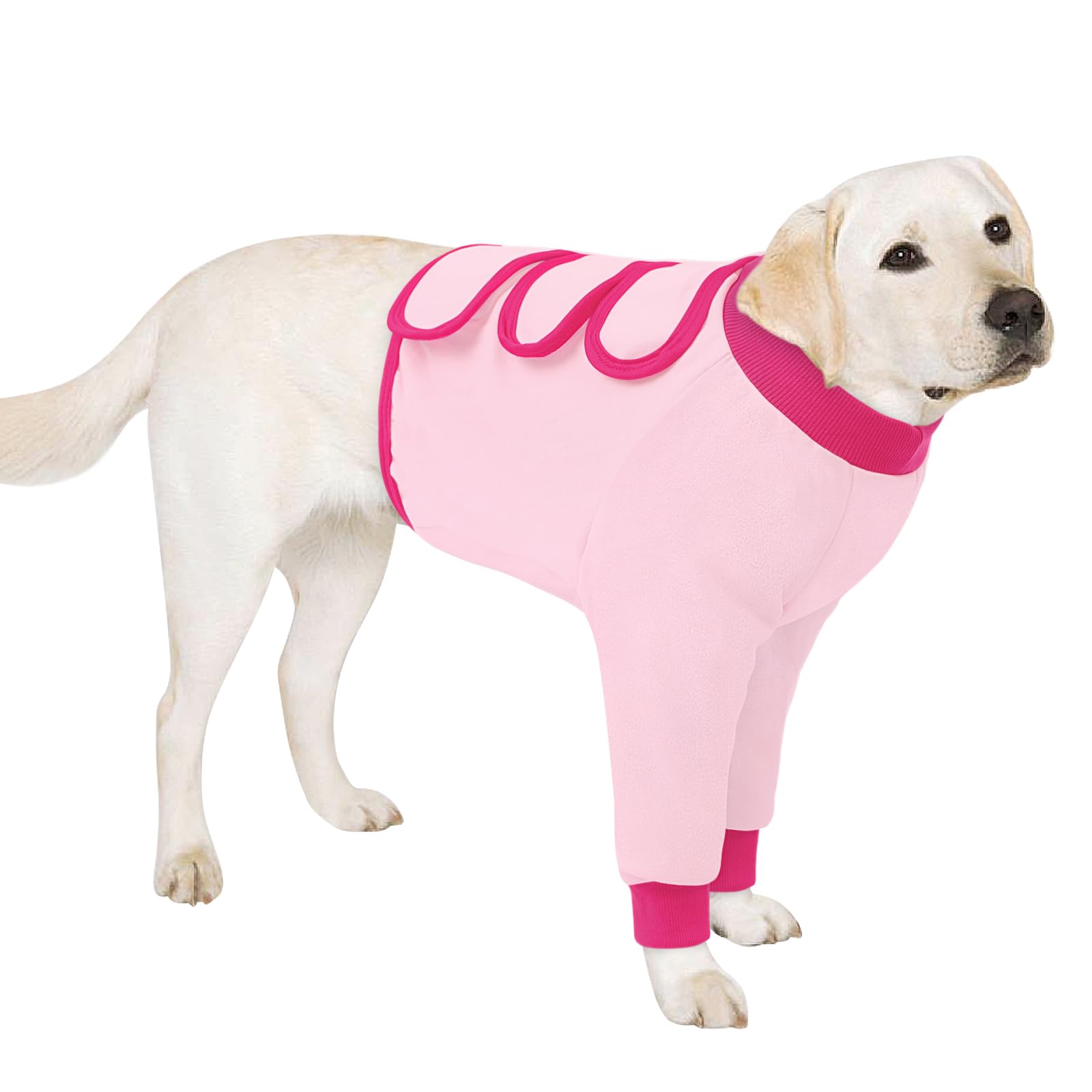 Photo 1 of AOFITEE Dog Recovery Suit for Front Legs, Breathable Leg Sleeve Right Left Thigh, Anti-Licking Wounds Sleeves Dog Elbow Brace Protector, Leg Cover for Joint Pain Great Cone Alternative Pink XL