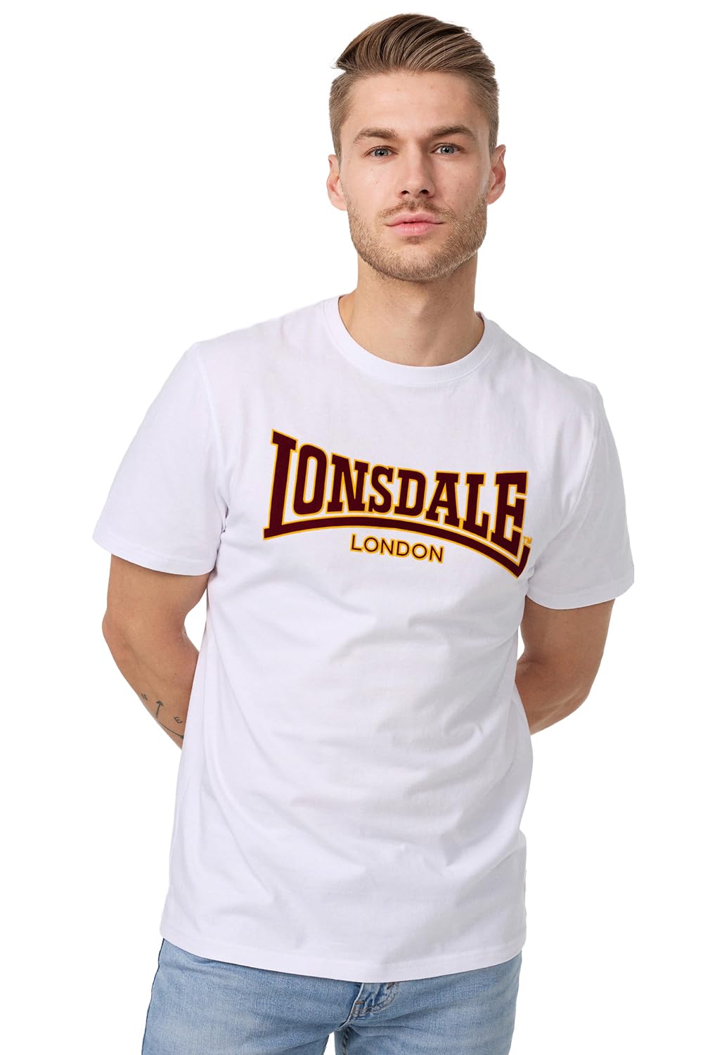 Lonsdale Men's Slim Fit Classic T-Shirt - White, Large — image 1
