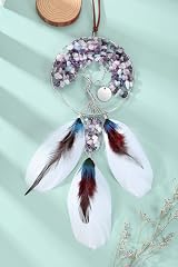 Jovivi Dream Catcher Wall Art Tree of Life Crystals Purple Pink Blue view 3