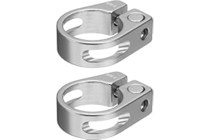 HARFINGTON 2pcs Bike Seat Post Clamp 28.6mm Clip Aluminum Alloy Bicycle Locking Seat Post Ring with M4 Hex Screw for 25.4mm B