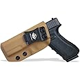 POLE.CRAFT IWB Kydex Holster Custom Fit: Glock 17 (Gen 1-5) / Glock 22 Glock 31 (Gen 3-4) Pistol - Inside Waistband Carry - Adj. Cant Retention - Cover Mag-Button - No Wear - No Jitter