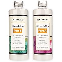 LET'S RESIN Silicone Mold Making Kit Liquid Silicone Rubber Non-Toxic Translucent Clear Mold Making Silicone-Mixing Ratio 1:1