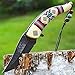 8.5 Native American Indian Spring Assisted Open Pocket Knife Damascus White FEATHER - Firefighter Rescue Pocket Knife - Hunting Knives, Military Surplus - Survival and Camping Gear