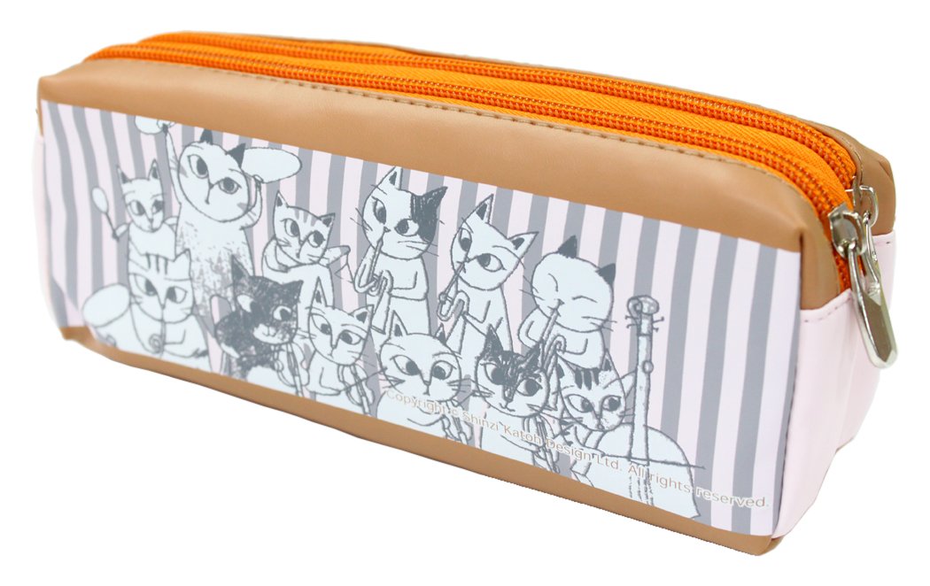 Shinzi Katoh W zipper Pouch Cat orchestra WZP1003
