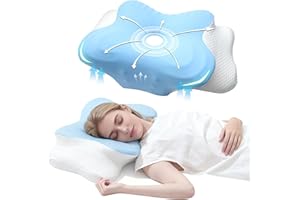Spirit Butterfly Pillow, Cervical Pillow for Neck Pain Relief, 2 Heights, Removable Ice Silk Cover, Support for All Sleepers,