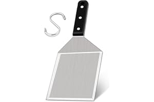 Leonyo Metal Spatula, Heavy Duty Stainless Steel Griddle Burger Spatula, Barbecue Hamburger Turner Grilling BBQ Griddle Accessories, Triple Rivets, Dishwasher Safe