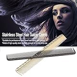 Anself Stainless Steel Hair Comb Professional Salon Hairdressing Comb Metal Hair Cutting Comb
