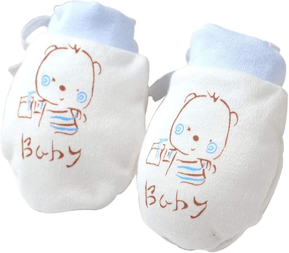 Nurture Links - Soft Stay On Scratch Baby Mittens - Stop Scratches and Germs, 2 Pack (Pink, Yellow)