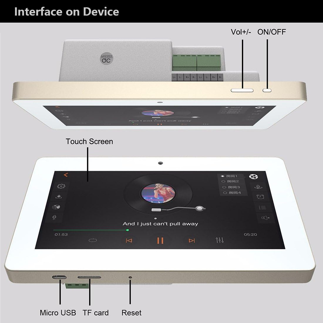 in wall touch screen stereo