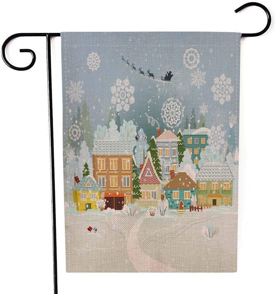 TOMWISH Garden Flags Christmas Holiday Decorative Garden Outdoor Flags
