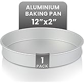 Restaurantware-Met Lux 12 x 2 Inch Straight-Sided Baking Tin, 1 Round Cake Pan - Oven-Ready, Freezable, Anodized Aluminum Round Baking Pan, Greaseproof, For Layer Birthday Cake