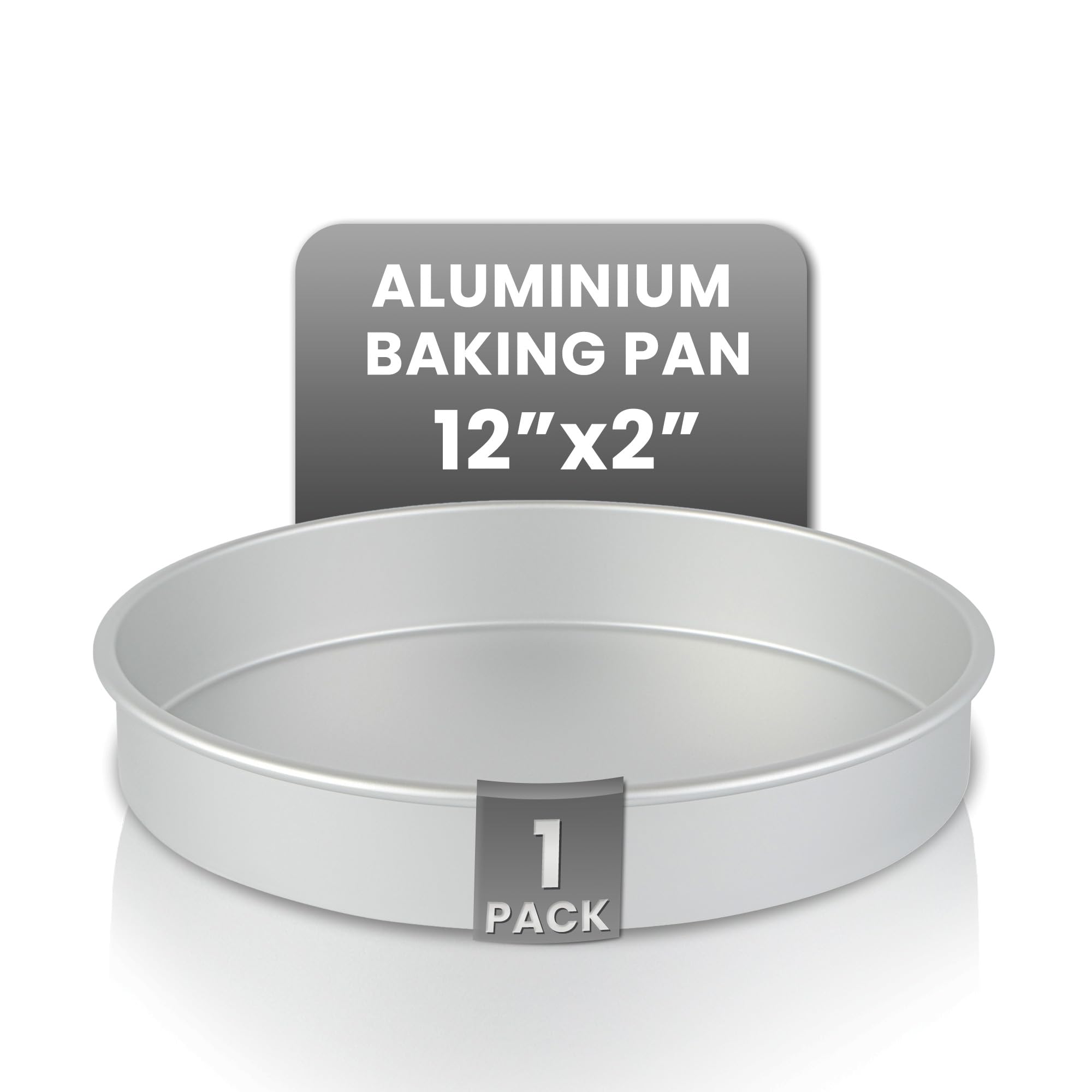 Photo 1 of Restaurantware-Met Lux 12 x 2 Inch Straight-Sided Baking Tin, 1 Round Cake Pan - Oven-Ready, Freezable, Anodized Aluminum Round Baking Pan, Greaseproof, For Layer Birthday Cake