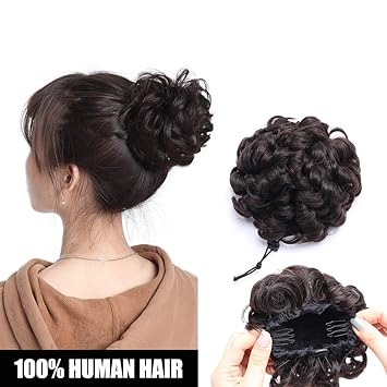Hair Buns Hair Piece 100 Real Remy Human Hair Extension Messy