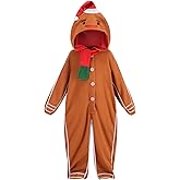 yolsun Children Gingerbread Man Costume Xmas Scarf Gingerbread Outfits for Kids Christmas Funny Cookies Cosplay