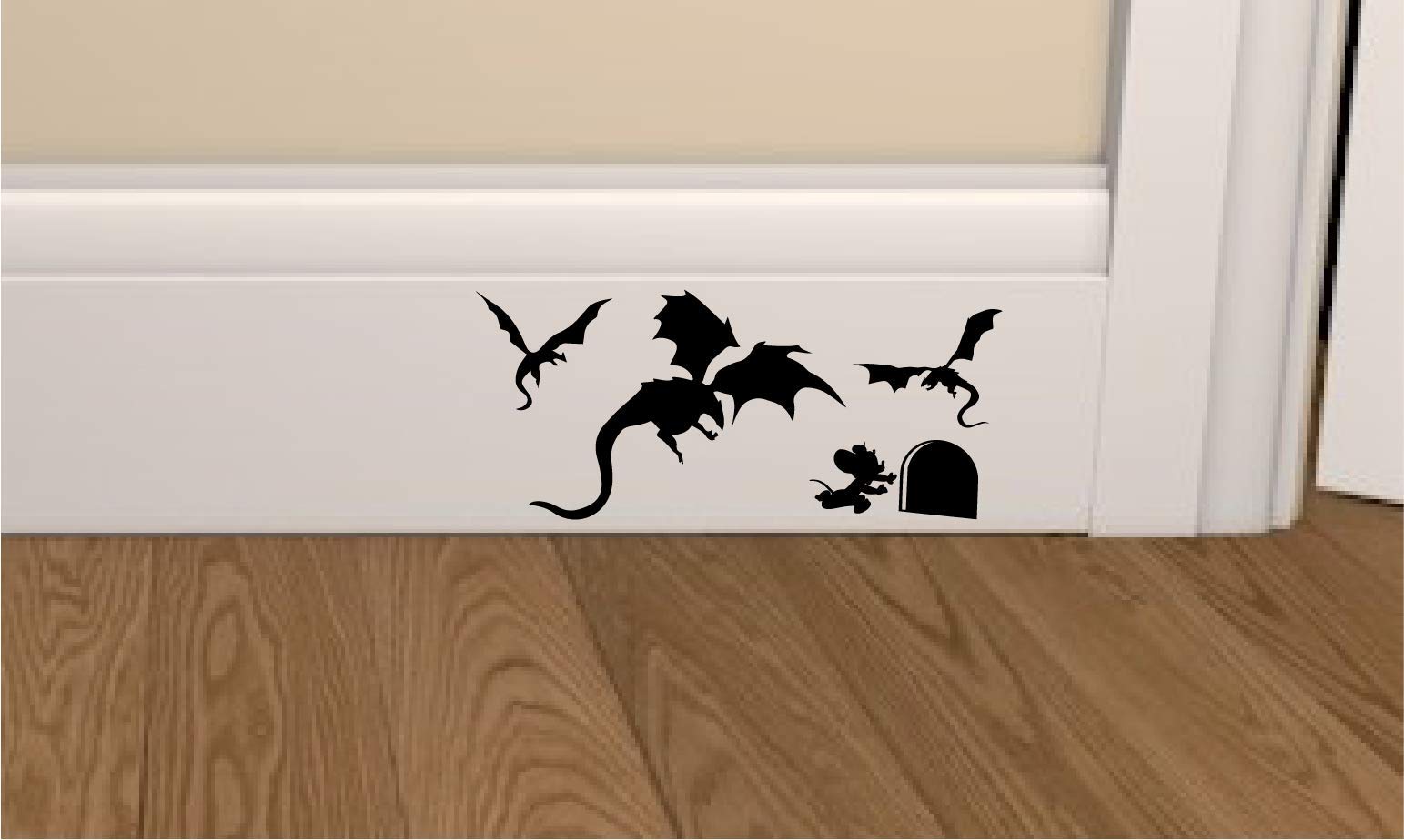 Epic Modz Dragons vs Mouse Skirting Board Vinyl Decal Sticker wall Art Bedroom Living Room Lounge car